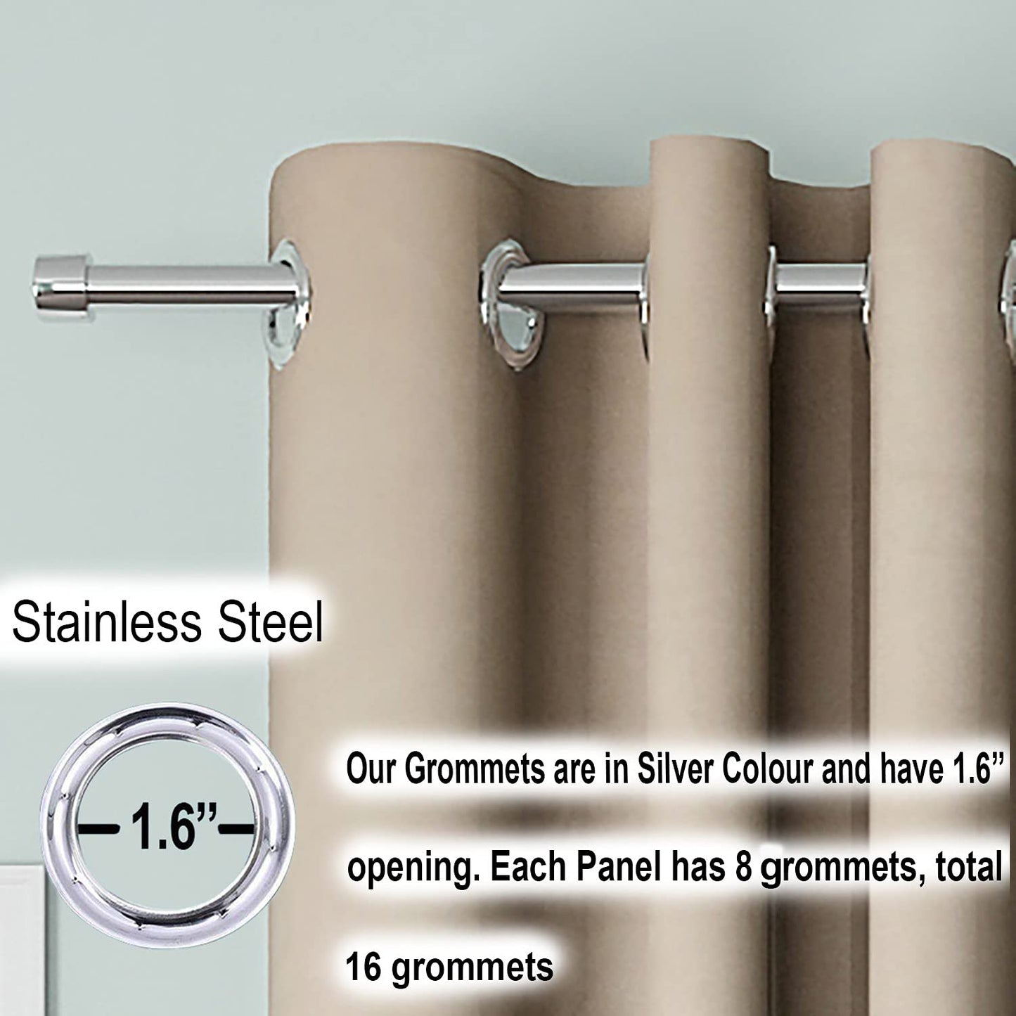 Blackout Curtain (Width- 4.5 Feet- Dark beige ) Pack of 2 Piece