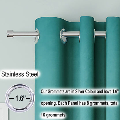 Blackout Curtain (Width- 4 Feet- Aqua ) Pack of 2 Piece