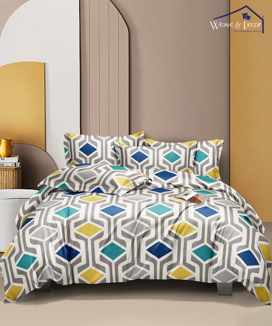 Multicolor Pattern  Comforter Set With Bedsheet