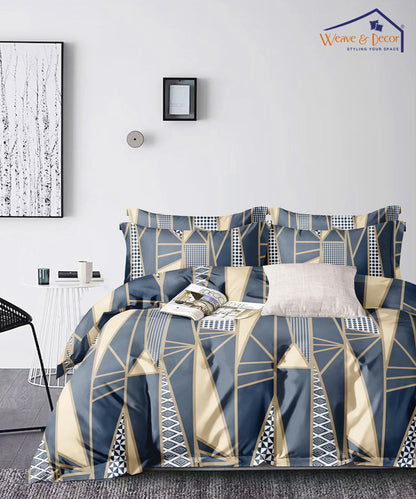 Stylish Grey  Single Fitted Bedsheet With 1 Pillow Cover