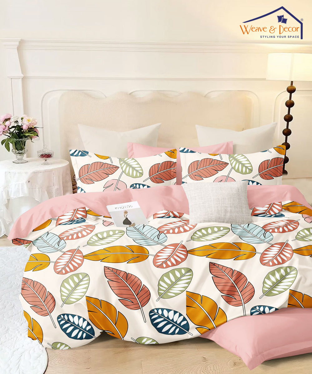 Nature's Palette Single Fitted Bedsheet With 1 Pillow Cover