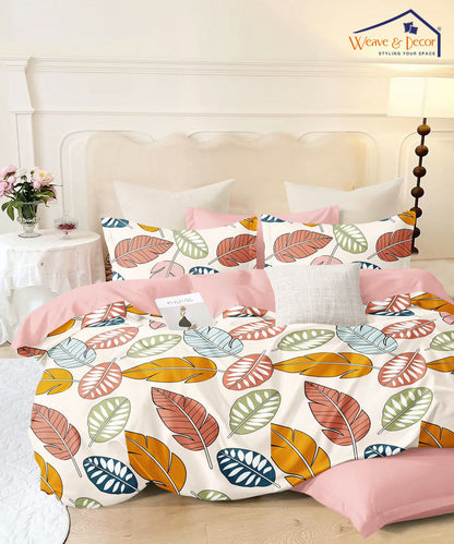 Nature's Palette Single Fitted Bedsheet With 1 Pillow Cover