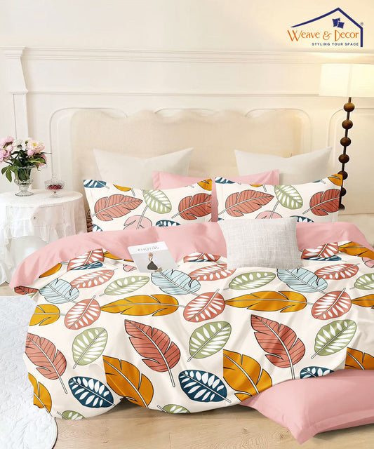 Nature's Palette Single Fitted Bedsheet With 1 Pillow Cover