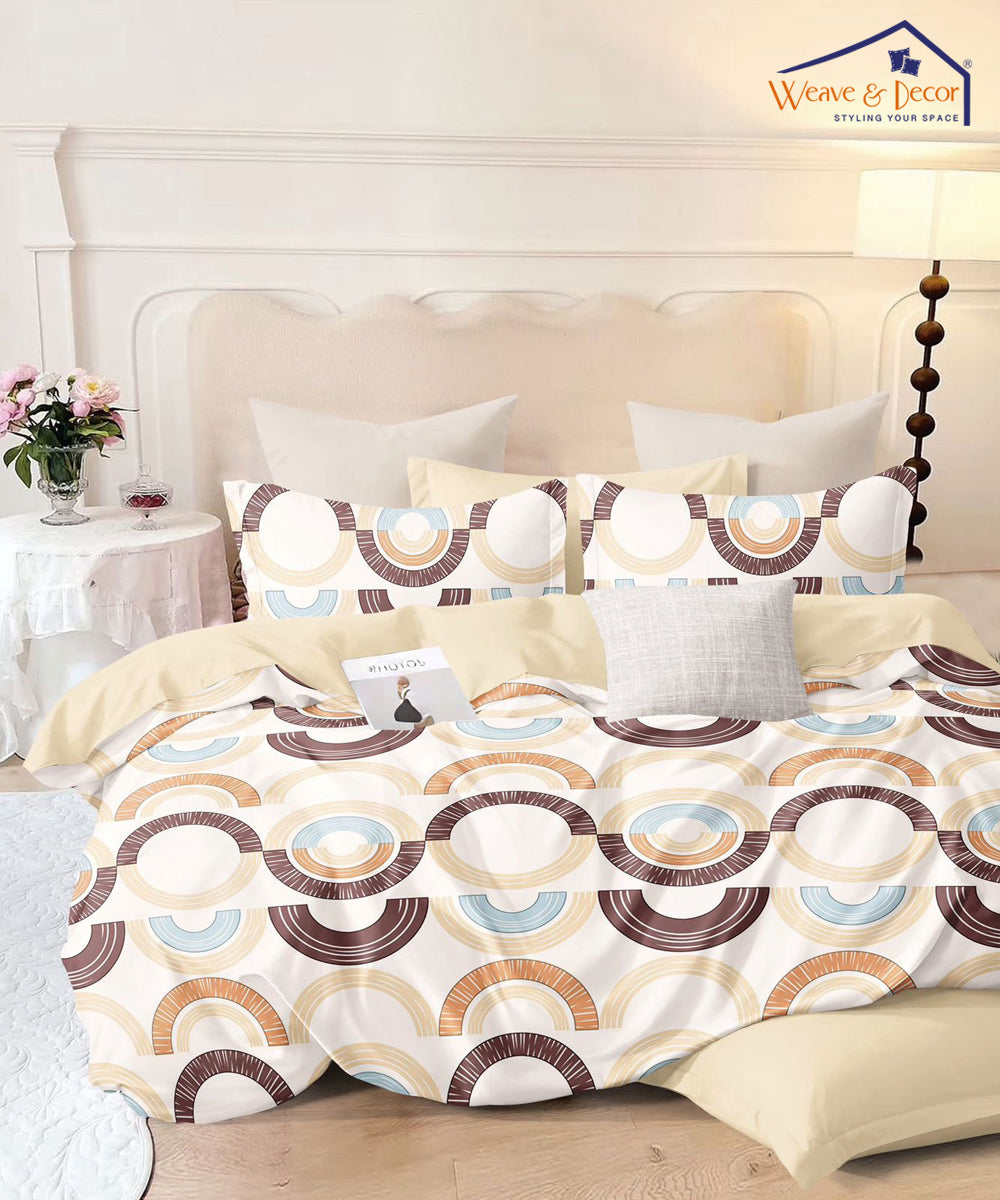 Spirals Flat Double Bedsheet With 2 Pillow Covers