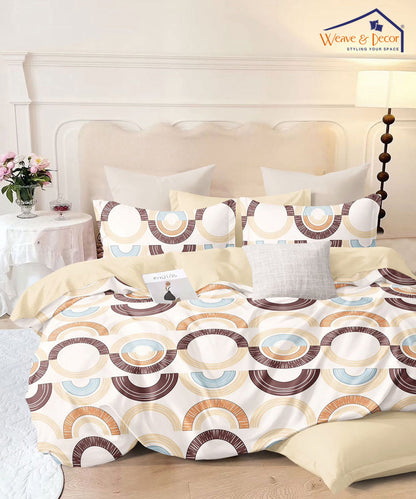 Spirals Flat Double Bedsheet With 2 Pillow Covers