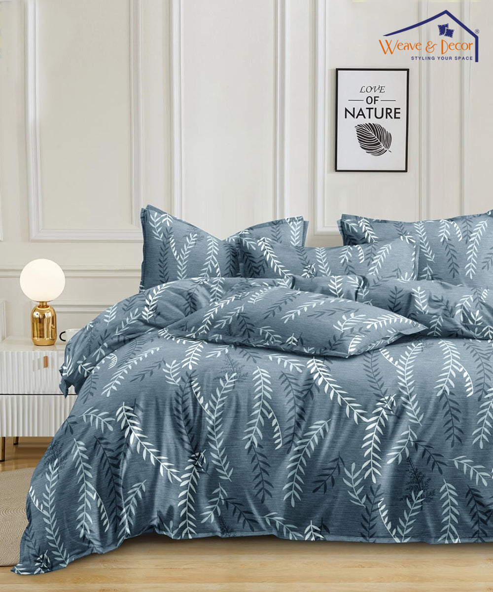 Brown Printed Single Fitted Bedsheet With 1 Pillow Cover