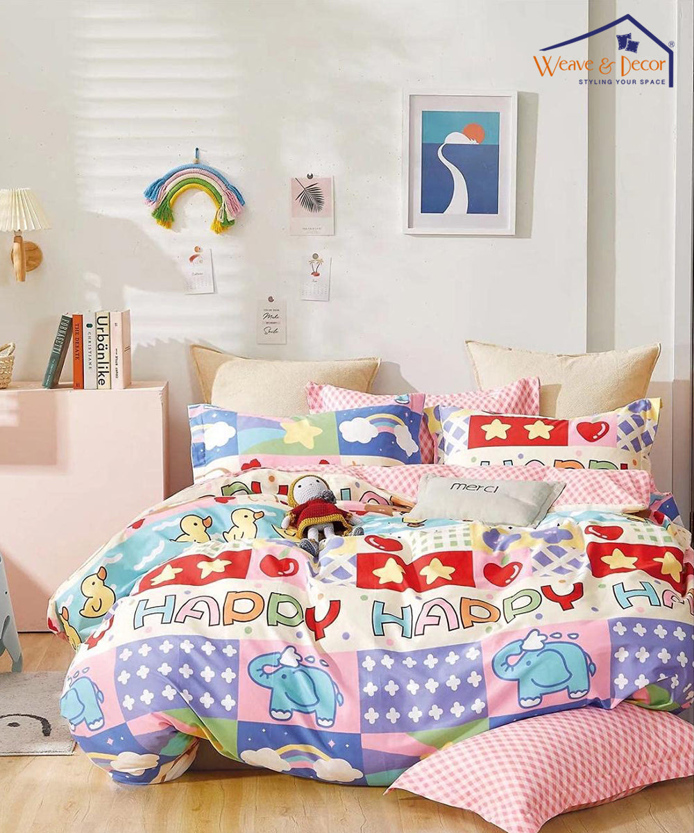 Cute Kids Fitted Bedsheet With Pillow Cover