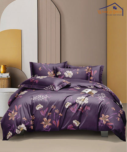 Midnight Blossom Single Bedsheet With 1 Pillow Cover
