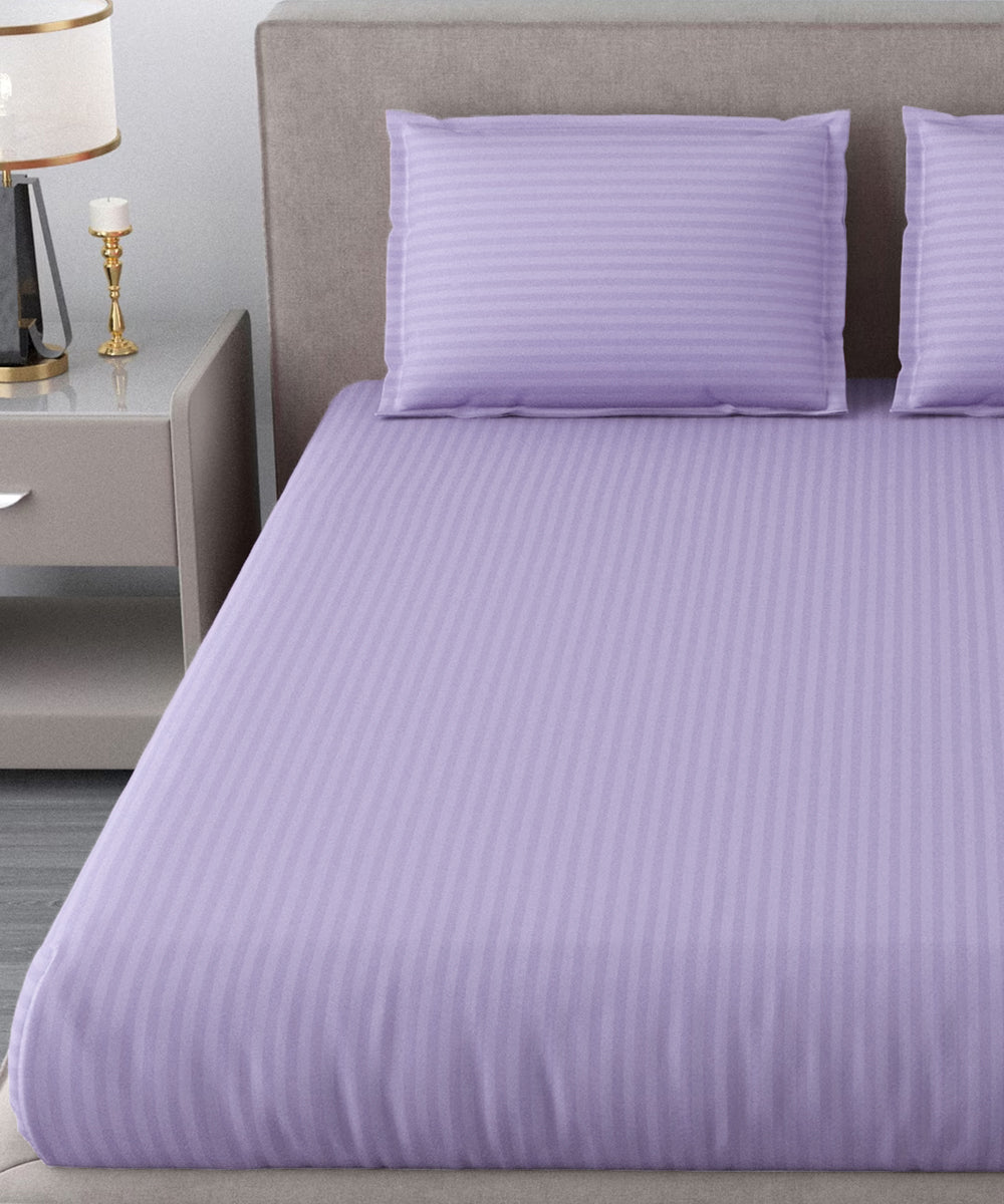 Lavender Super King Fitted Bedsheet With 2 Pillow Covers