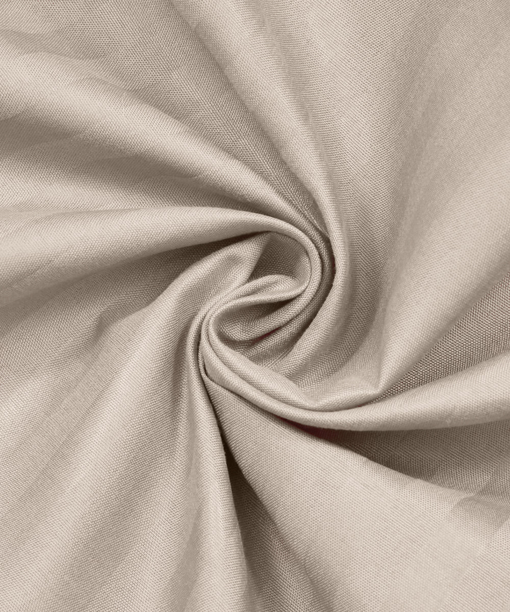 Beige Queen Fitted Bedsheet With 2 Pillow Covers