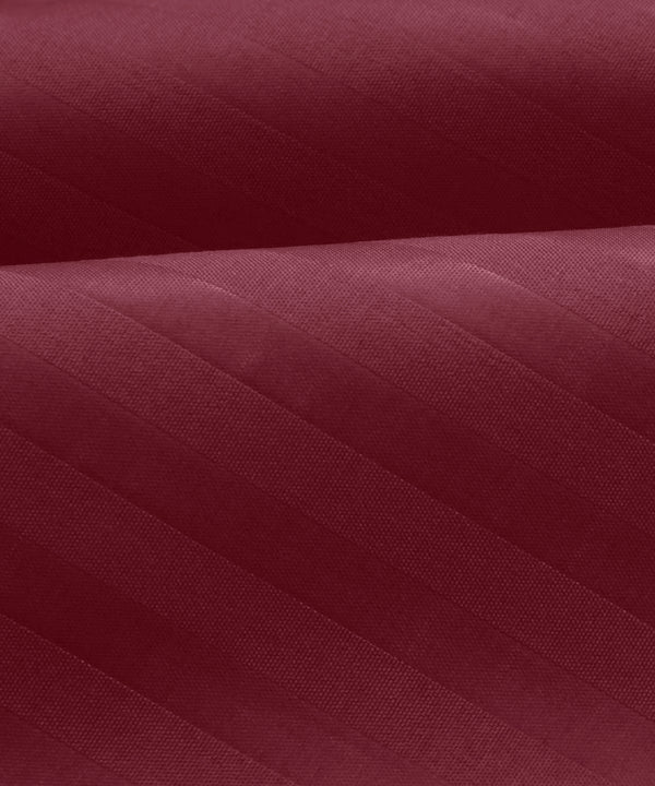 Maroon Satin Stripe Bedsheet with Pillow Cover