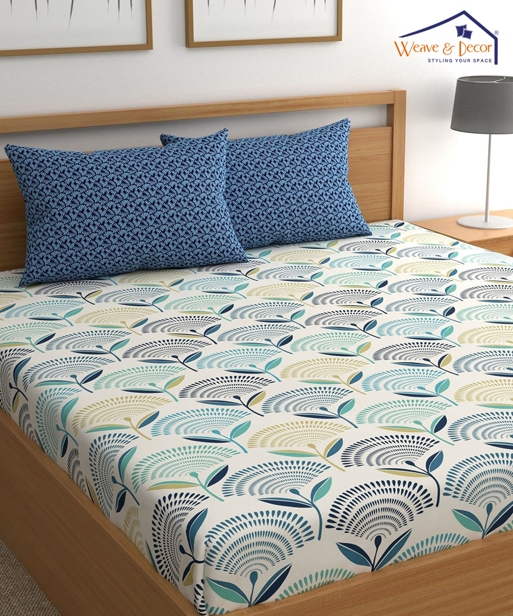 Floral King Size Bedsheet With 2 Pillow Covers