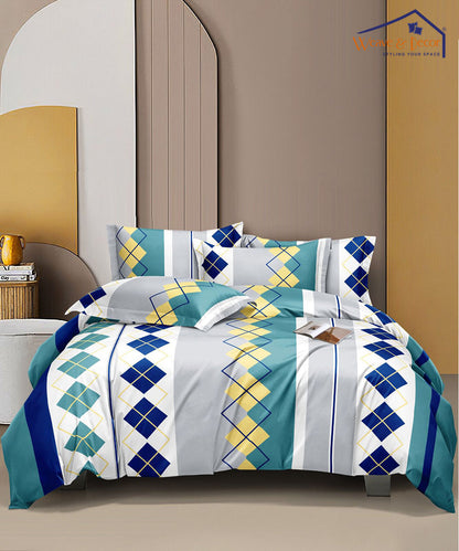 Multi Colour Super King Fitted Bedsheet With 2 Pillow Covers