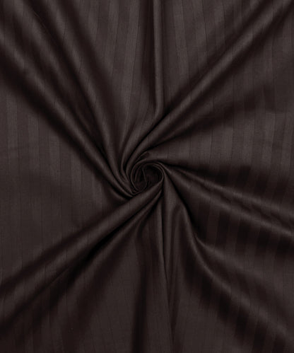 Brown Satin Stripe King Size Bedsheet With 2 Pillow Covers