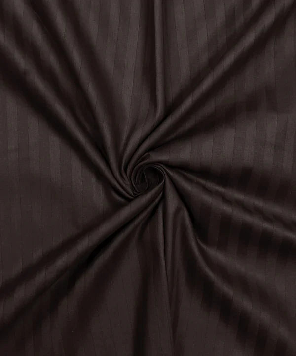 Brown Satin Stripe Bedsheet with Pillow Cover