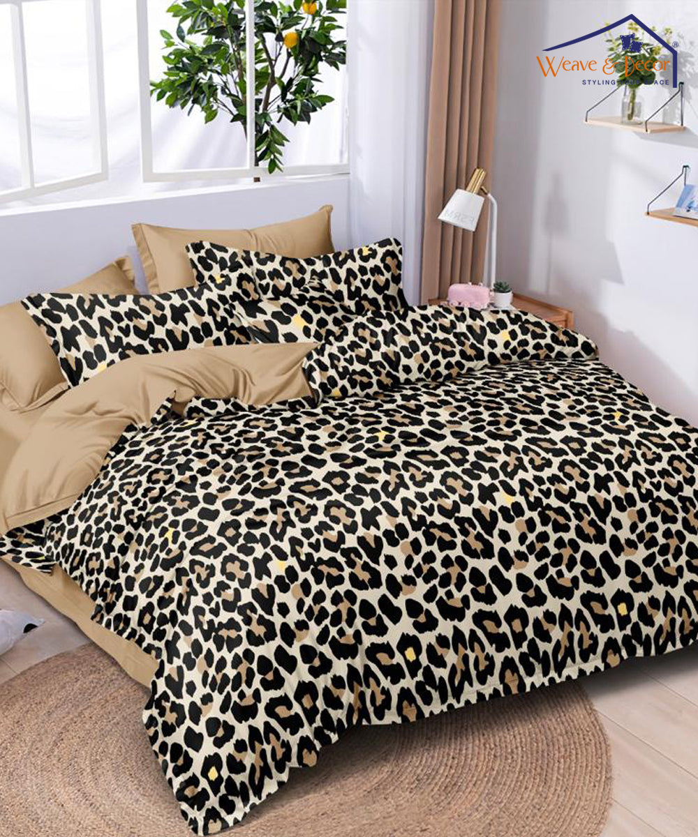 Animal Print Single Bedsheet With 1 Pillow Cover