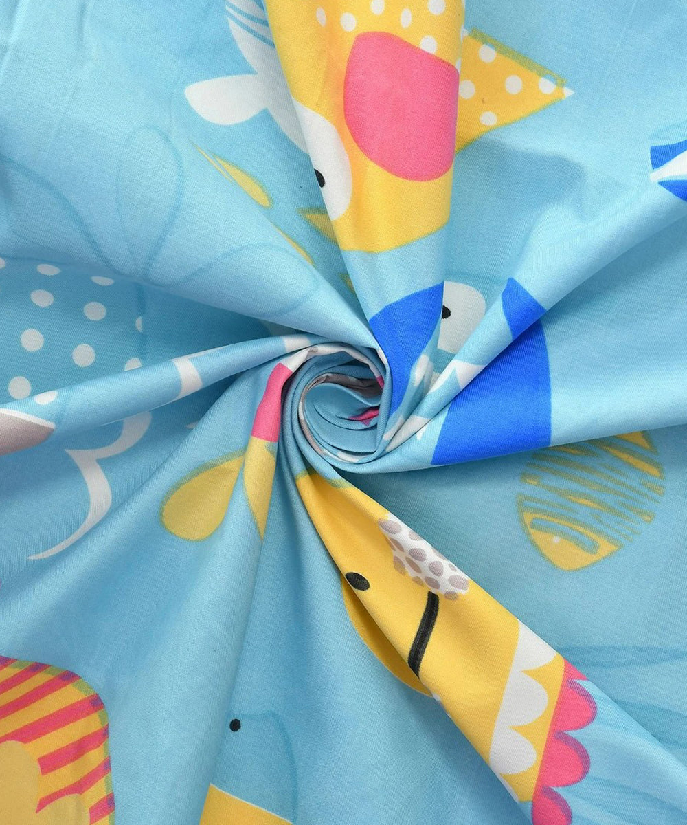Life In Sea Flat Double Bedsheet With 2 Pillow Cover