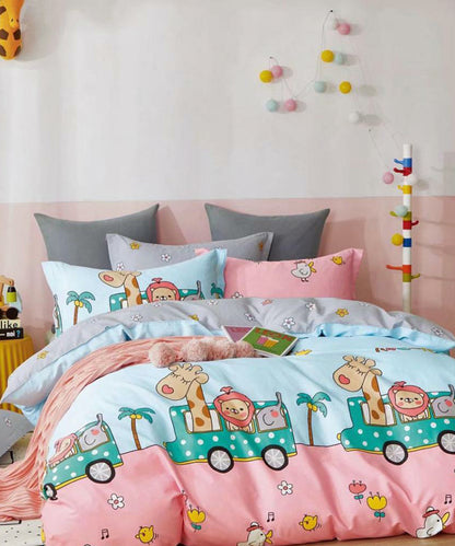 Safari Adventure Kids Single Bedsheet With 1 Pillow Cover