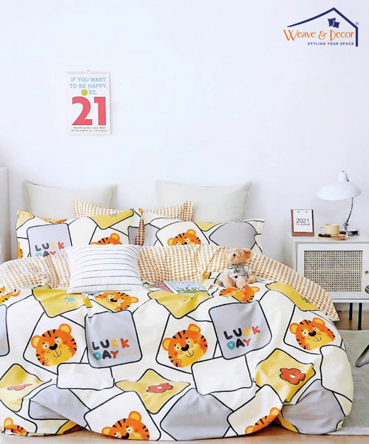 Little Cub King Size Bedsheet With 2 Pillow Cover