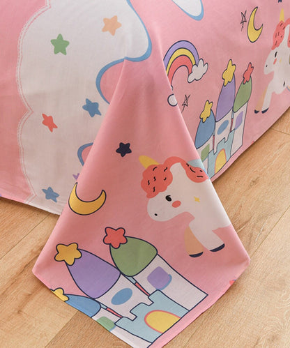 Unicorn Wonder Land King Size Bedsheet With 2 Pillow Cover