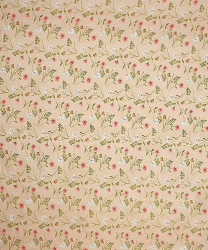 Cream floral flat bedsheet