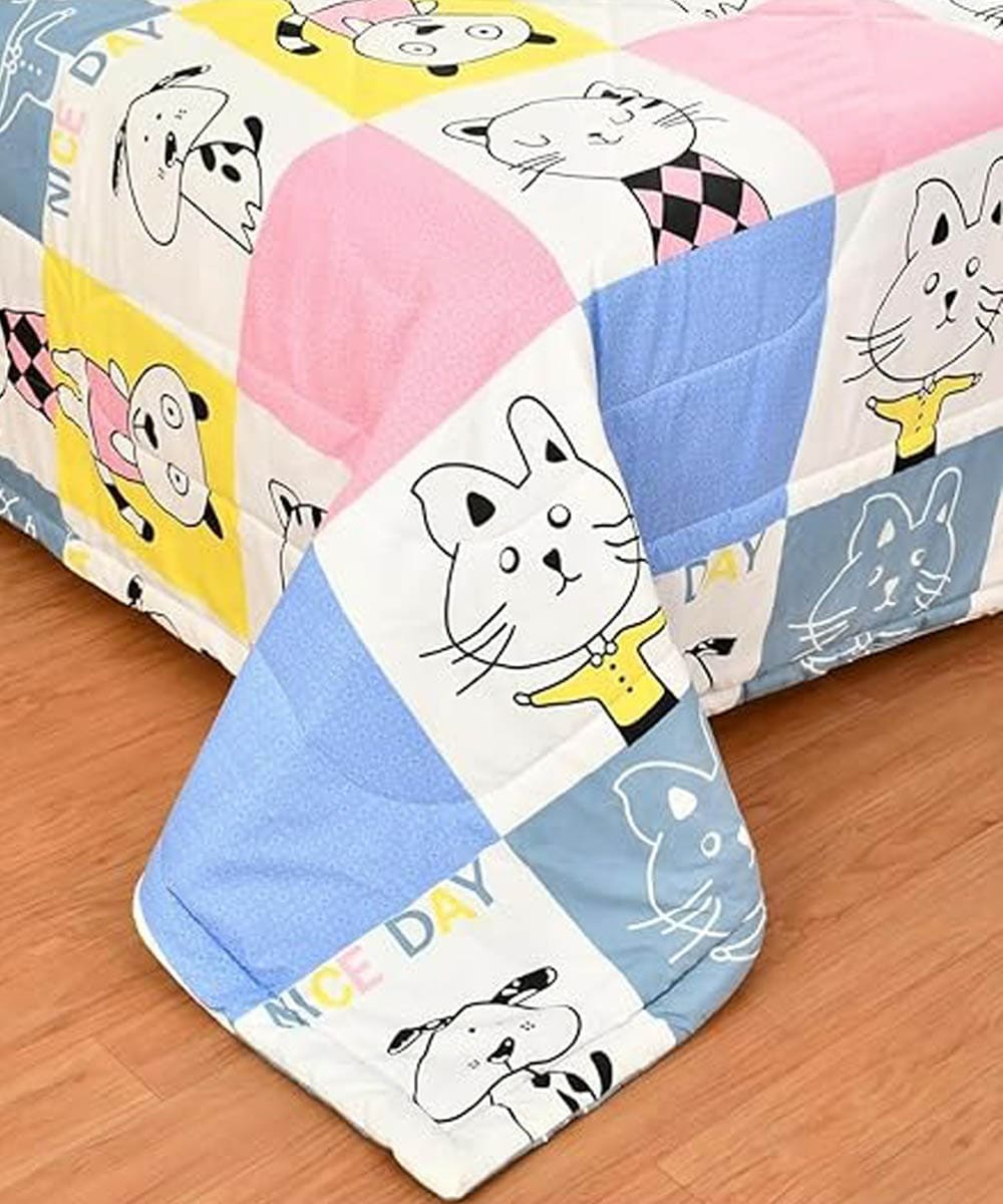 Furry Playmates  Comforter Set With Bedsheet & Pillow Covers