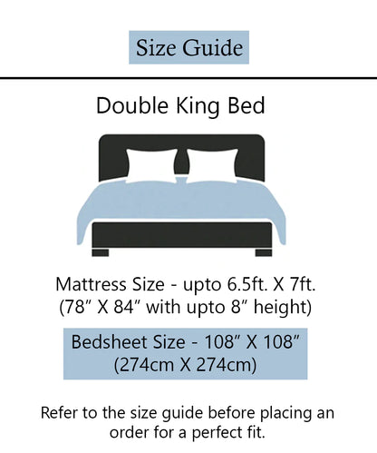 Black & White King Size Bedsheet With 2 Pillow Covers