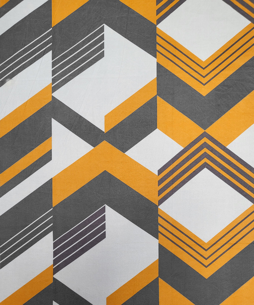 Multicolor Geometric King Fitted Bedsheet With 2 Pillow Covers
