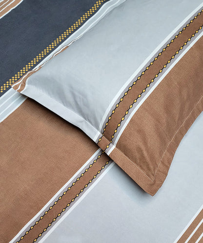 Multicolour Lines Single Fitted Bedsheet With 1 Pillow Cover