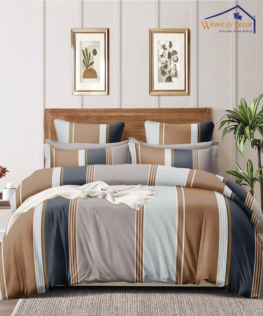 Multicolor Lines King Size Bedsheet With 2 Pillow Cover