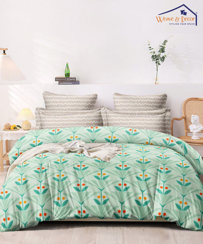 Green Floral 350GSM Double Bed Comforter
