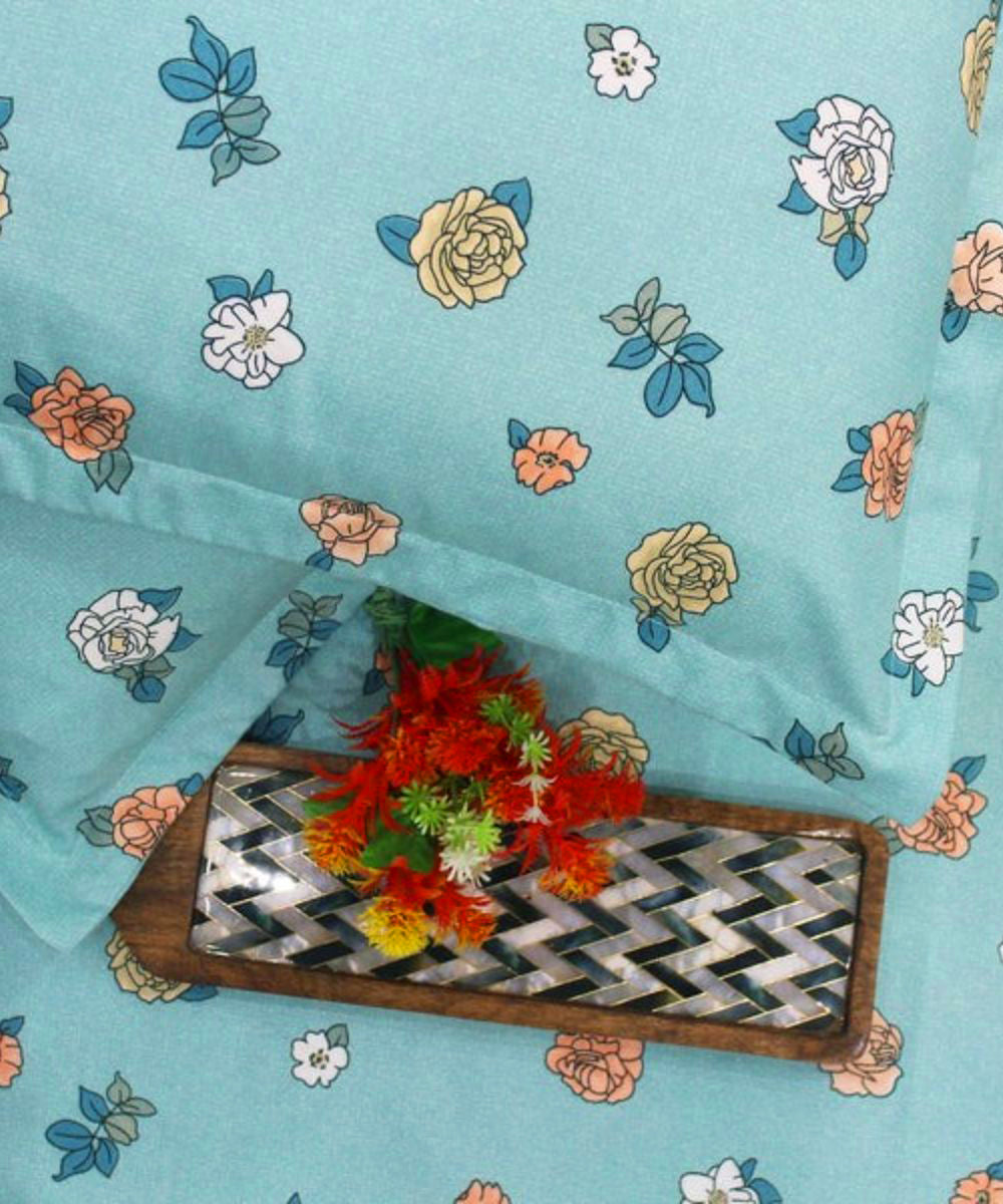 Dazzling Blossom Flat Double Bedsheet With 2 Pillow Cover