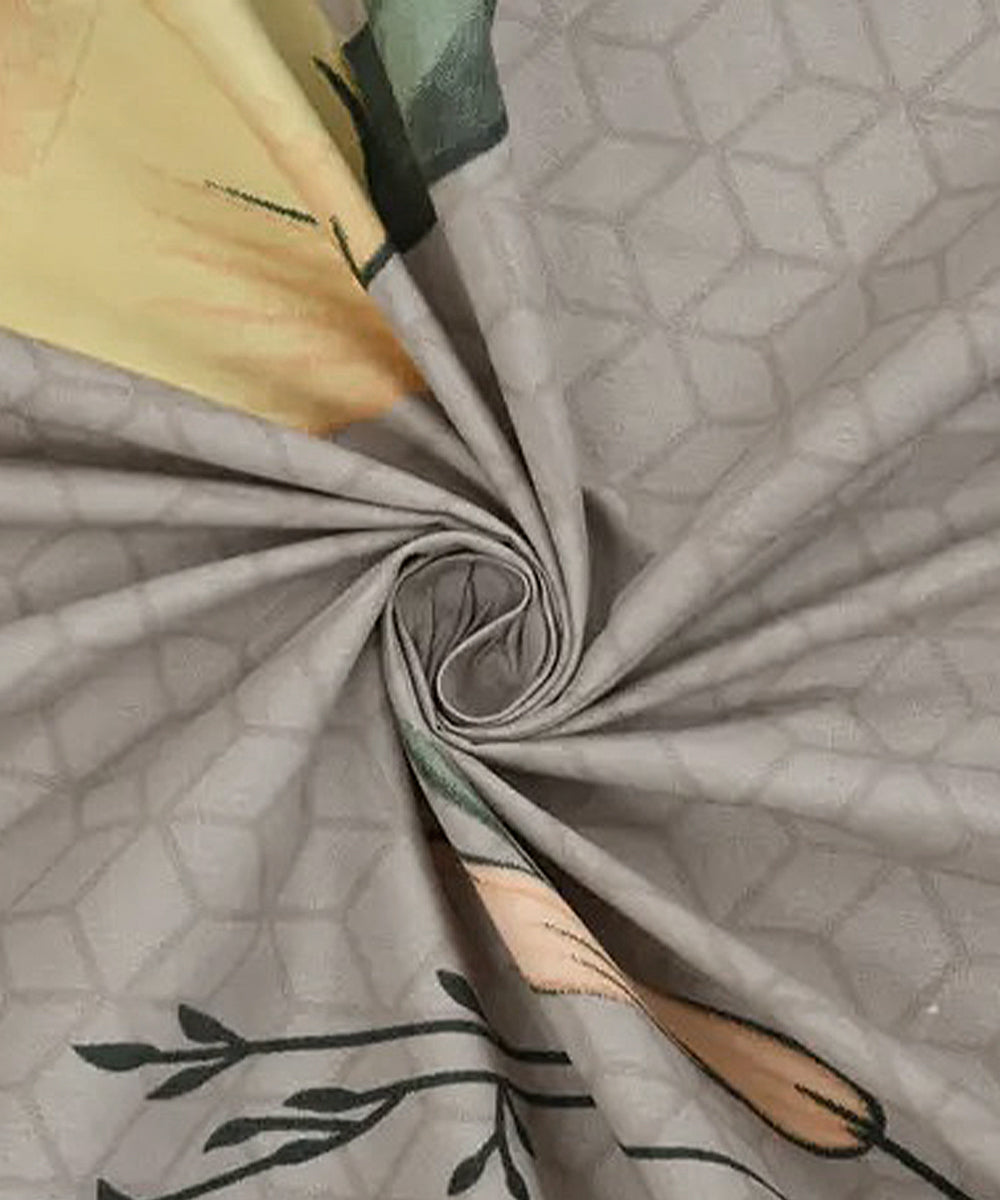 Yellow Flower Single Fitted Bedsheet With 1 Pillow Cover