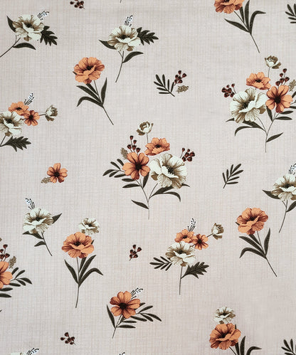 Khadi Floral Single Fitted Bedsheet With 1 Pillow Cover