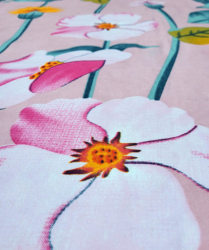 Pink Blossom  Single Fitted Bedsheet With 1 Pillow Cover