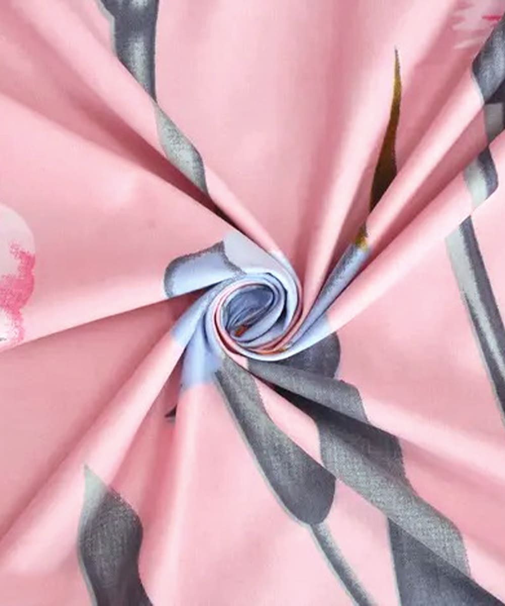 Pink Blossom  Single Fitted Bedsheet With 1 Pillow Cover