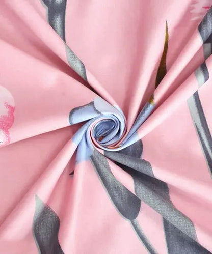 Pink Blossom  Single Fitted Bedsheet With 1 Pillow Cover
