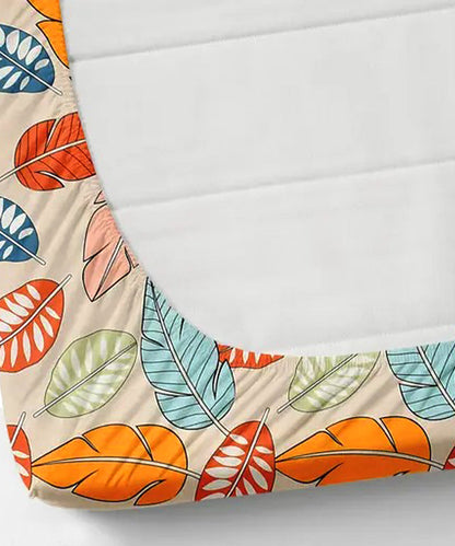Nature's Palette Single Fitted Bedsheet With 1 Pillow Cover