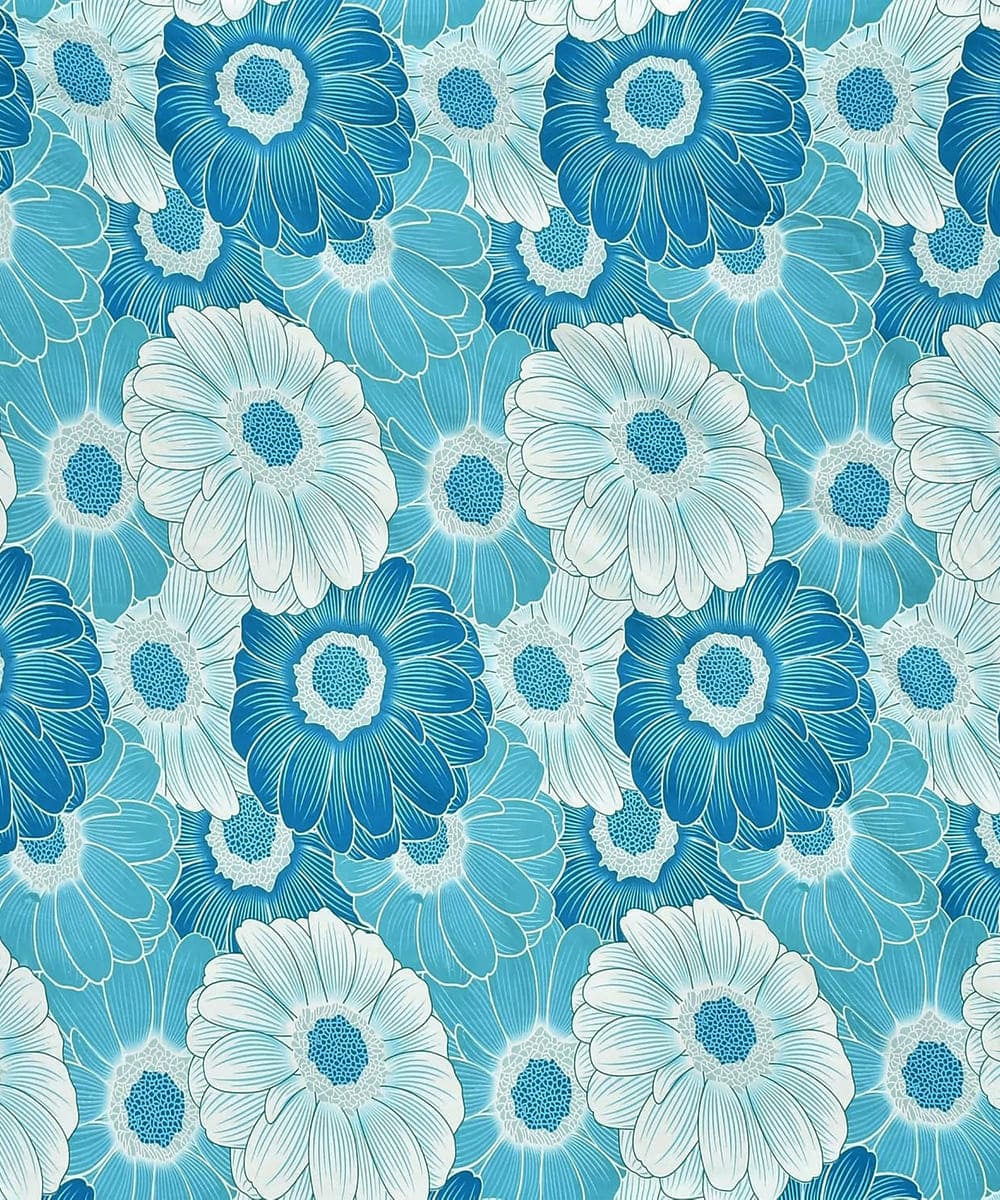 Blue Flora Single Fitted Bedsheet With 1 Pillow Cover