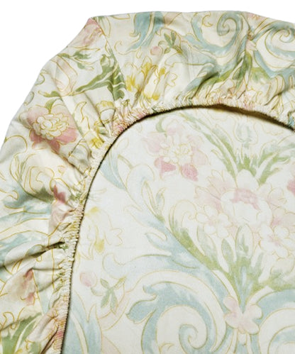 Floral Symphony Single Fitted Bedsheet With 1 Pillow Cover
