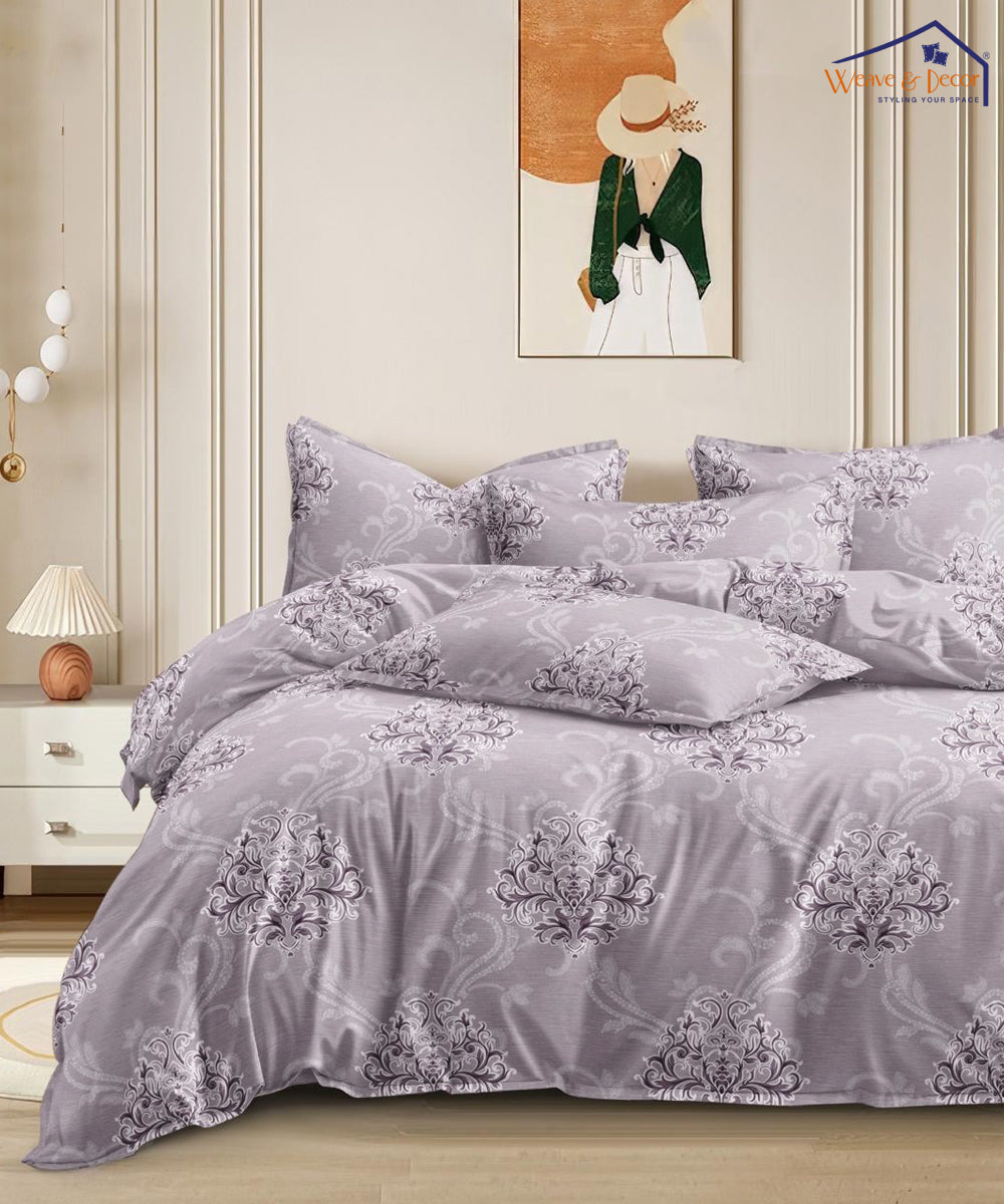 Baroque Blossom Flat Double Bedsheet With 2 Pillow Covers
