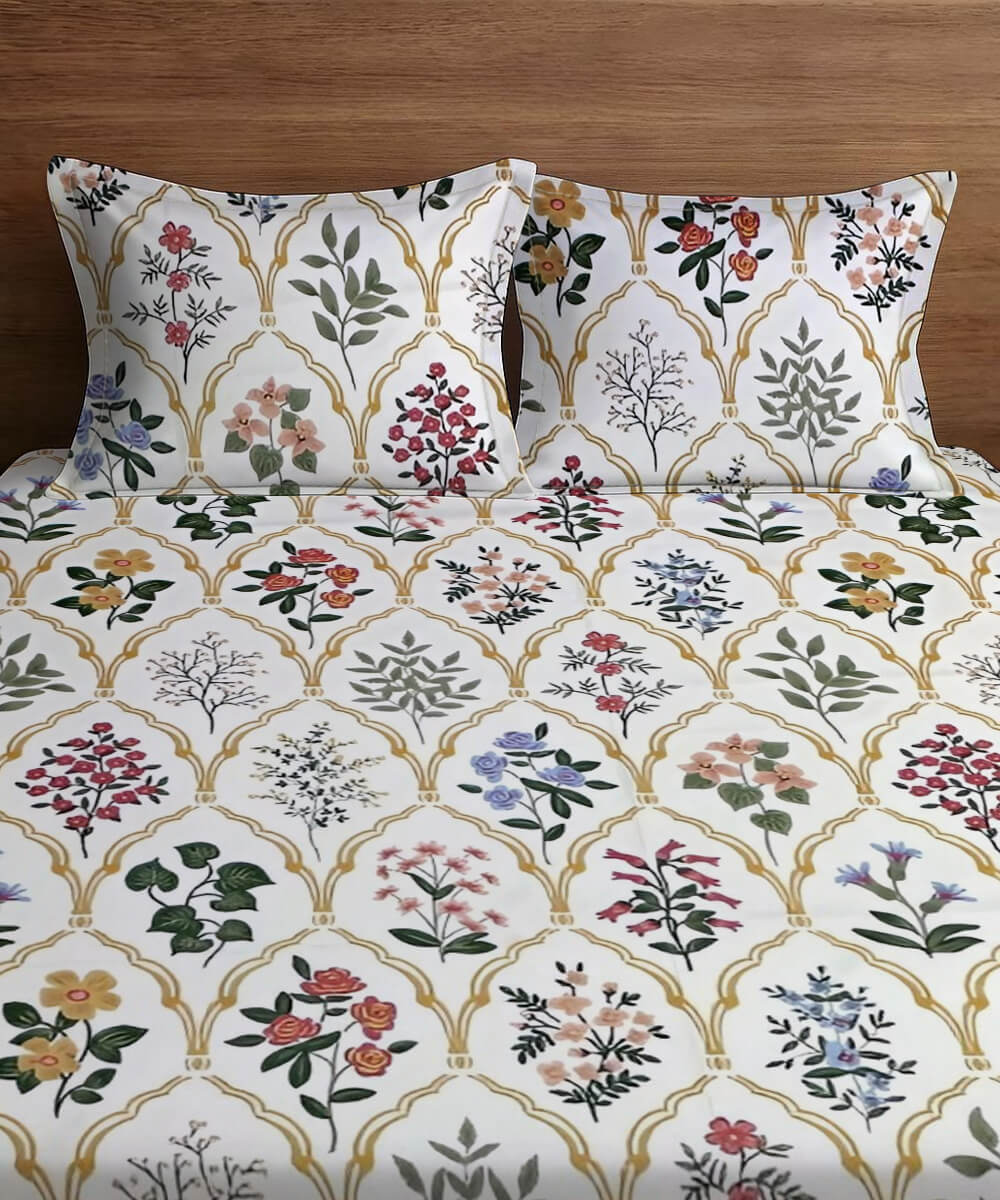 Persian Grace King Size Bedsheet With 2 Pillow Cover
