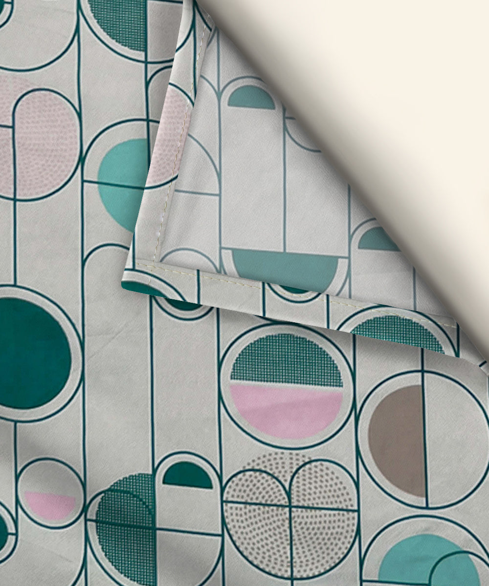 Modern Rounds  Fitted Bedsheet With Pillow Cover