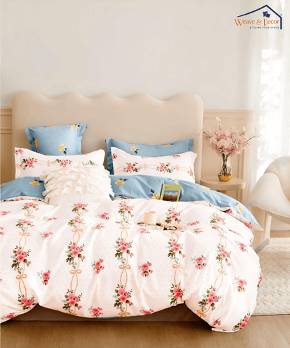 Bloom & Bow  King Fitted Bedsheet With 2 Pillow Covers