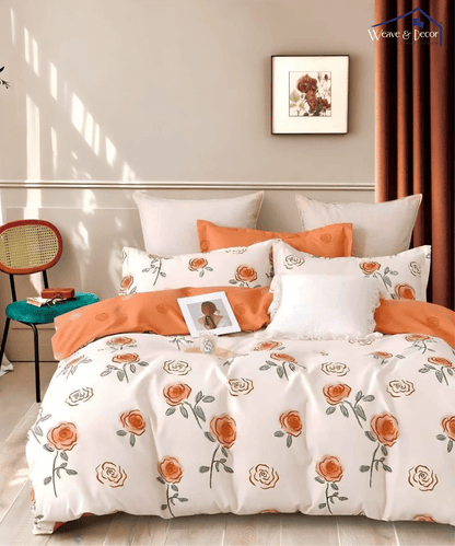 Delicate Roses   Single Bedsheet With 1 Pillow Cover