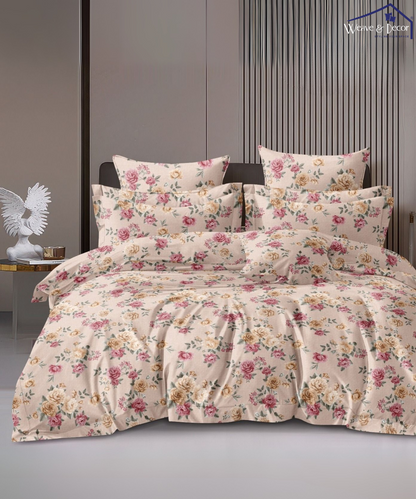 Vintage Rose Garden Comforter Set With Bedsheet-4C