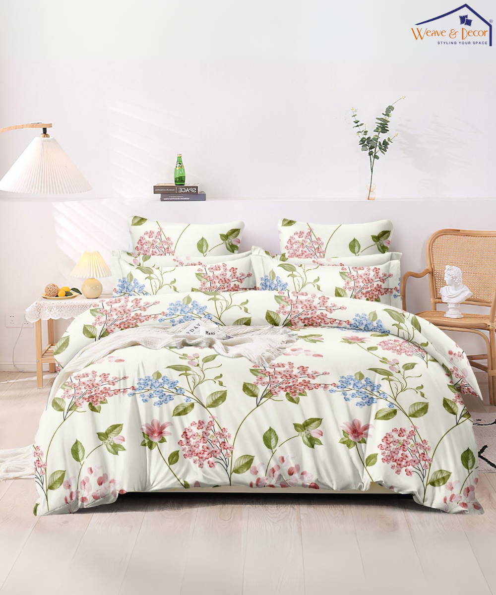 Garden Breeze Flat Double Bedsheet With 2 Pillow Covers