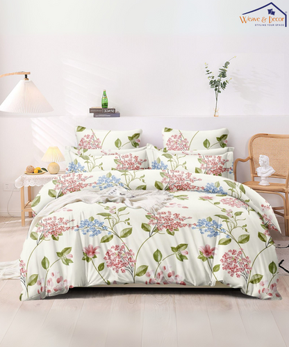 Garden Breeze Flat Double Bedsheet With 2 Pillow Covers