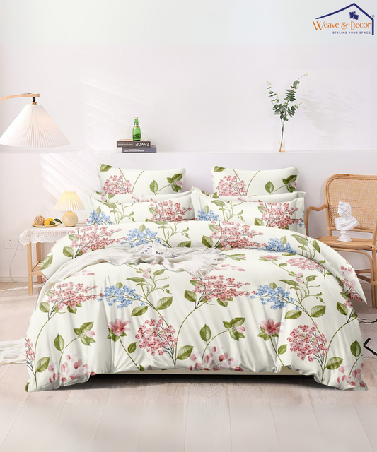 Garden Breeze Flat Double Bedsheet With 2 Pillow Covers