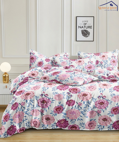 Floral CharmKing Size Bedsheet With 2 Pillow Cover
